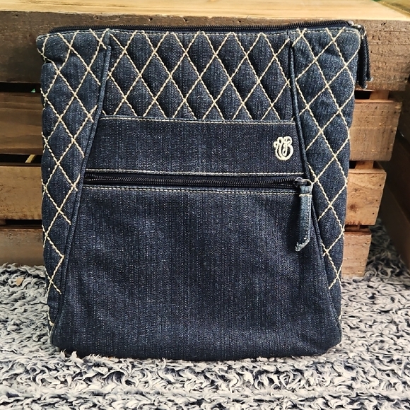 Vera Bradley Handbags - Vera Bradley Jean Fabric Stritched Crossbody Bag